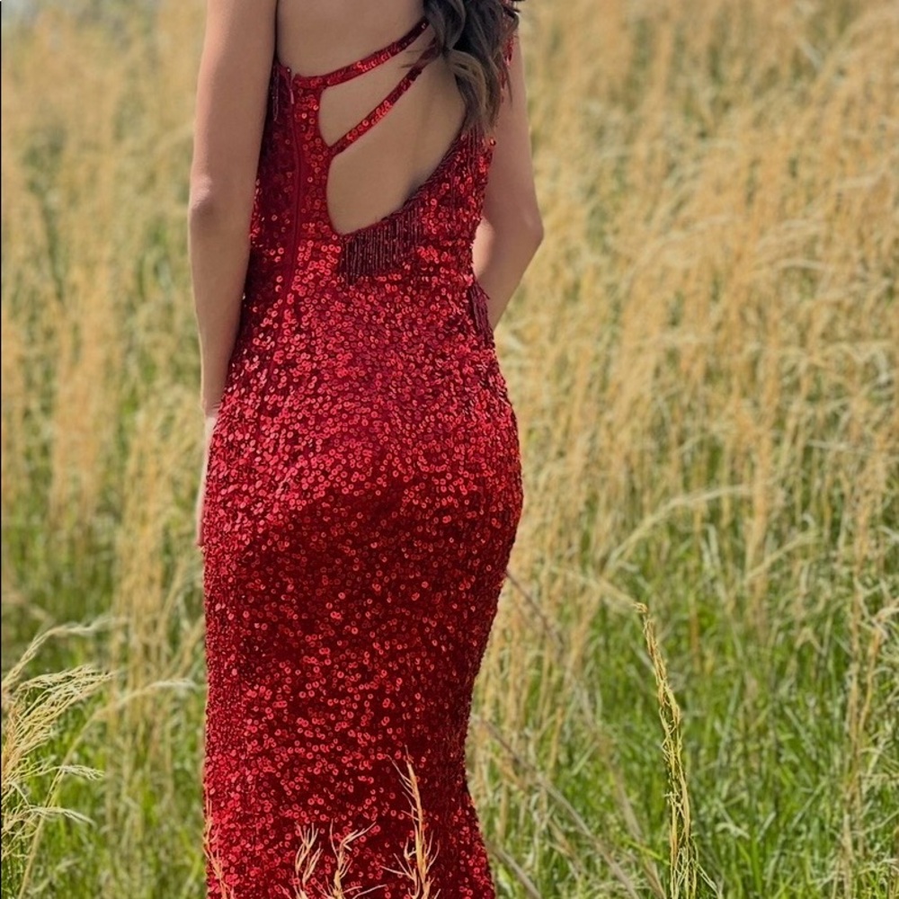 Primavera 00 Red sequin dress only wore once